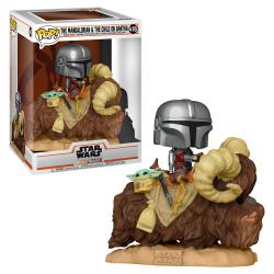 Figura POP Star Wars The Mandalorian Mando on Bantha with Child in Bag - Imagen 1