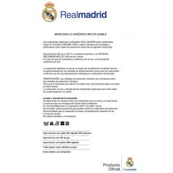 Mascarilla reutilizable Siglas Real Madrid infantil - Imagen 2