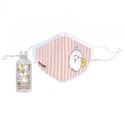 Kit mascarilla + Gel hidroalcoholico 100ml Rayas Molang - Imagen 1