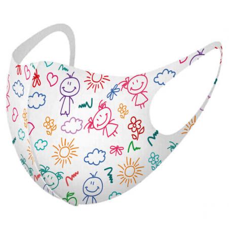 Mascarilla reutilizable Garabatos S - Imagen 1