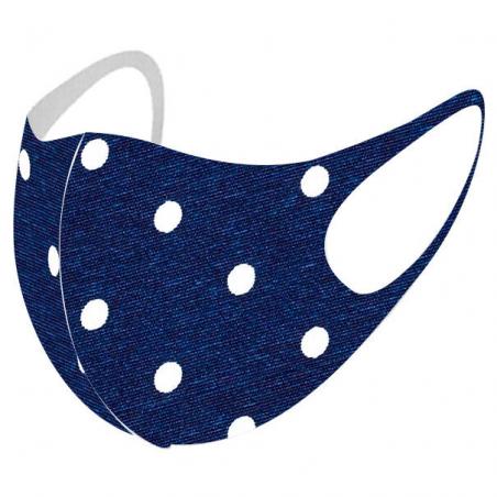 Mascarilla reutilizable Lunares Marino M - Imagen 1