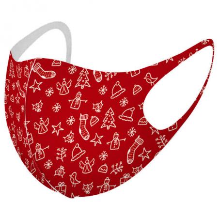 Mascarilla reutilizable Navidad Rojo M/L - Imagen 1