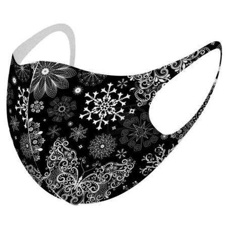 Mascarilla reutilizable Navidad Black M/L - Imagen 1