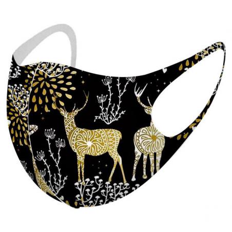 Mascarilla reutilizable Navidad Gold M/L - Imagen 1