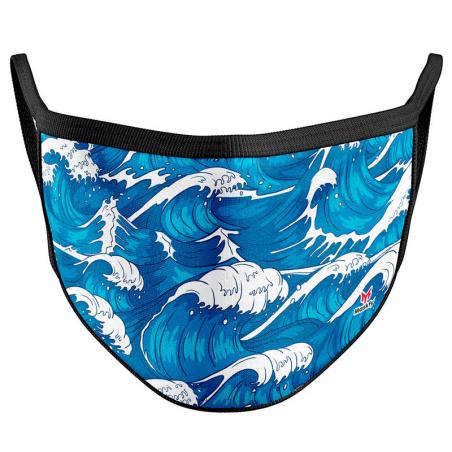 Mascarilla reutilizable Olas infantil - Imagen 1