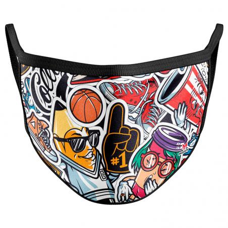 Mascarilla reutilizable Graffiti infantil - Imagen 1