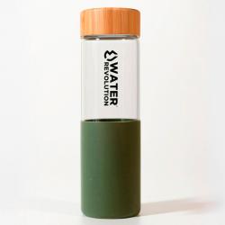 Botella Verde Vidrio Silicona Water Revolution 660ml - Imagen 1