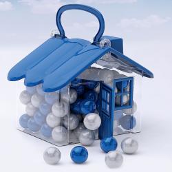 Casita Fantasia Perlas Chocolate Azul 200gr - Imagen 1