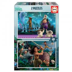 Puzzle Raya y El Ultimo Dragon Disney 2x100pzs - Imagen 1
