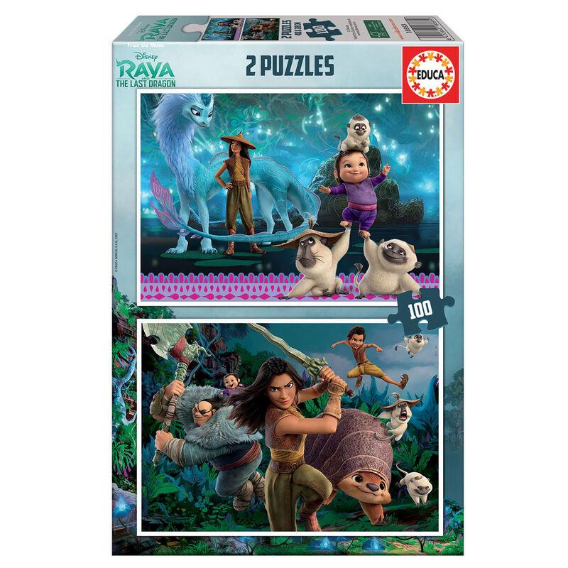 Puzzle Raya y El Ultimo Dragon Disney 2x100pzs - Imagen 1
