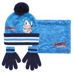 Conjunto gorro guantes braga cuello Sonic The Hedgehog - Imagen 1