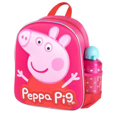 Mochila 3D Peppa Pig + cantimplora 31cm - Imagen 1