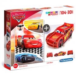 Puzzle 104 + 3D Cars Disney 104pzs - Imagen 1