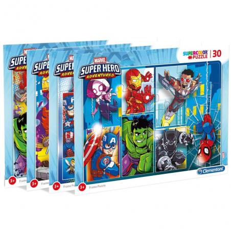 Puzzle Superhero Marvel 4x30pzs - Imagen 1