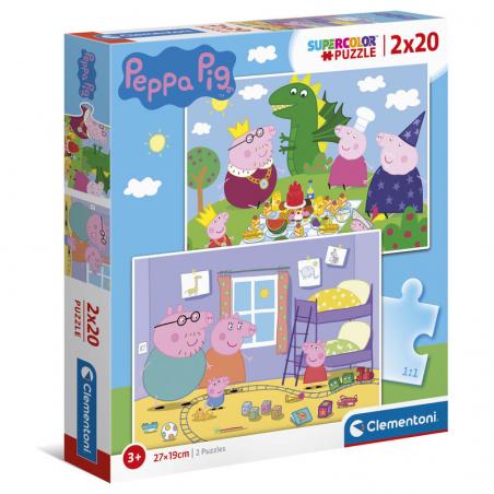 Puzzle Peppa Pig 2x20pzs - Imagen 1