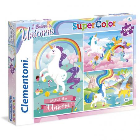 Puzzle Unicornios 3x48pzs - Imagen 1