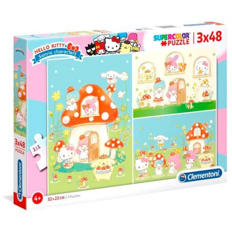 Puzzle Maxi Hello Kitty 3x48pzs - Imagen 1