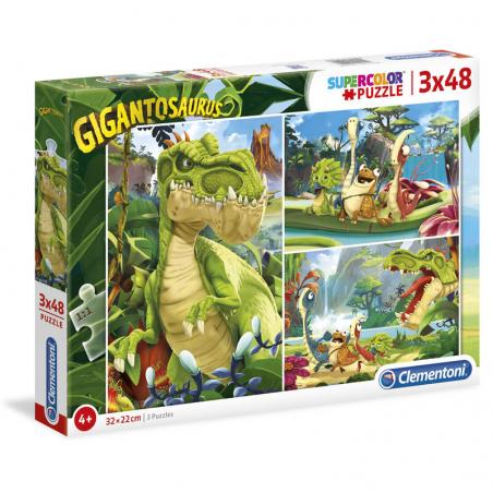 Puzzle Gigantosaurus 3x48pzs - Imagen 1